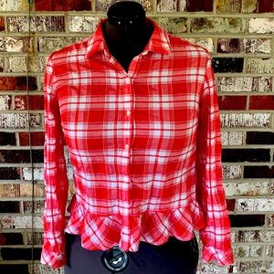 *BOGO Free* Tommy Hilfiger Ruffled Cotton Blouse